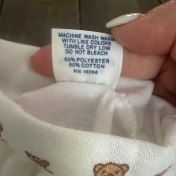 VINTAGE USA Made Mock Neck Teddy Bear White T-shirt Size 4 toddler - Picture 5 of 7